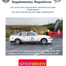 Simon Brien Residential Craigantlet Hill Climb 2022 – Regulations now available.